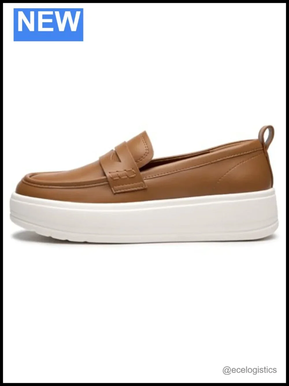 Women's Platform Loafers Slip On Casual Work Shoes Cushioned Insole PU Leather